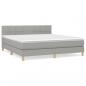 Preview: Boxspringbett mit Matratze Hellgrau 160x200 cm Stoff