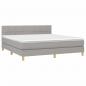 Preview: Boxspringbett mit Matratze Hellgrau 160x200 cm Stoff