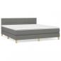 Preview: Boxspringbett mit Matratze Dunkelgrau 160x200 cm Stoff