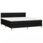 Preview: Boxspringbett mit Matratze Schwarz 160x200 cm Stoff