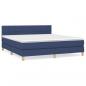 Preview: Boxspringbett mit Matratze Blau 180x200 cm Stoff