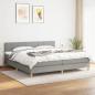 Preview: ARDEBO.de - Boxspringbett mit Matratze Hellgrau 200x200 cm Stoff