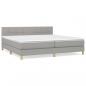 Preview: Boxspringbett mit Matratze Hellgrau 200x200 cm Stoff