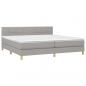 Preview: Boxspringbett mit Matratze Hellgrau 200x200 cm Stoff