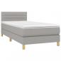 Preview: Boxspringbett mit Matratze Hellgrau 80x200 cm Stoff