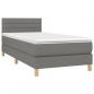 Preview: Boxspringbett mit Matratze Dunkelgrau 80x200 cm Stoff