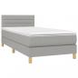 Preview: Boxspringbett mit Matratze Hellgrau 100x200 cm Stoff