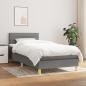 Preview: ARDEBO.de - Boxspringbett mit Matratze Dunkelgrau 100x200 cm Stoff