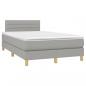 Preview: Boxspringbett mit Matratze Hellgrau 120x200 cm Stoff