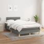 Preview: ARDEBO.de - Boxspringbett mit Matratze Dunkelgrau 120x200 cm Stoff