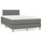 Preview: Boxspringbett mit Matratze Dunkelgrau 120x200 cm Stoff