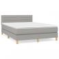 Preview: Boxspringbett mit Matratze Hellgrau 140x190 cm Stoff