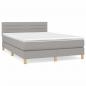 Preview: Boxspringbett mit Matratze Hellgrau 140x200 cm Stoff