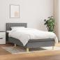 Preview: ARDEBO.de - Boxspringbett mit Matratze Dunkelgrau 100x200 cm Stoff