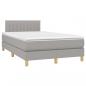 Preview: Boxspringbett mit Matratze Hellgrau 120x200 cm Stoff