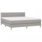 Preview: Boxspringbett mit Matratze Hellgrau 180x200 cm Stoff