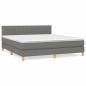 Preview: Boxspringbett mit Matratze Dunkelgrau 180x200 cm Stoff