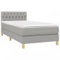 Preview: Boxspringbett mit Matratze Hellgrau 90x200 cm Stoff