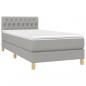 Preview: Boxspringbett mit Matratze Hellgrau 100x200 cm Stoff