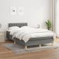 Preview: ARDEBO.de - Boxspringbett mit Matratze Dunkelgrau 120x200 cm Stoff