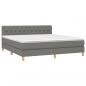 Preview: Boxspringbett mit Matratze Dunkelgrau 160x200 cm Stoff