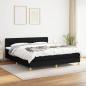 Preview: ARDEBO.de - Boxspringbett mit Matratze Schwarz 160x200 cm Stoff