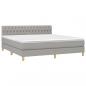 Preview: Boxspringbett mit Matratze Hellgrau 180x200 cm Stoff