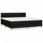 Preview: Boxspringbett mit Matratze Schwarz 180x200 cm Stoff