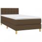 Preview: Boxspringbett mit Matratze Dunkelbraun 90x200 cm Stoff