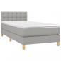 Preview: Boxspringbett mit Matratze Hellgrau 100x200 cm Stoff