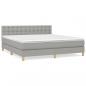 Preview: Boxspringbett mit Matratze Hellgrau 180x200 cm Stoff