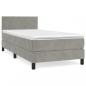 Preview: Boxspringbett mit Matratze Hellgrau 90x200 cm Samt