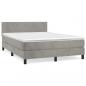 Preview: Boxspringbett mit Matratze Hellgrau 140x190 cm Samt