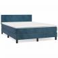 Preview: Boxspringbett mit Matratze Dunkelblau 140x200 cm Samt