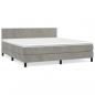 Preview: Boxspringbett mit Matratze Hellgrau 160x200 cm Samt