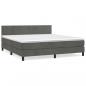 Preview: Boxspringbett mit Matratze Dunkelgrau 180x200 cm Samt