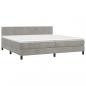 Preview: Boxspringbett mit Matratze Hellgrau 200x200 cm Samt