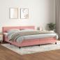 Preview: ARDEBO.de - Boxspringbett mit Matratze Rosa 200x200 cm Samt