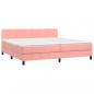 Preview: Boxspringbett mit Matratze Rosa 200x200 cm Samt