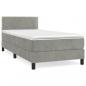 Preview: Boxspringbett mit Matratze Hellgrau 90x200 cm Samt