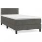 Preview: Boxspringbett mit Matratze Dunkelgrau 90x200 cm Samt