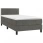 Preview: Boxspringbett mit Matratze Dunkelgrau 90x200 cm Samt