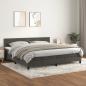 Preview: ARDEBO.de - Boxspringbett mit Matratze Dunkelgrau 200x200 cm Samt