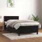 Preview: ARDEBO.de - Boxspringbett mit Matratze Schwarz 100x200 cm Samt