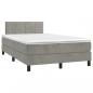 Preview: Boxspringbett mit Matratze Hellgrau 120x200 cm Samt