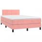 Preview: Boxspringbett mit Matratze Rosa 120x200 cm Samt