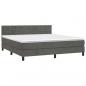 Preview: Boxspringbett mit Matratze Dunkelgrau 180x200 cm Samt