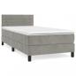 Preview: Boxspringbett mit Matratze Hellgrau 90x200 cm Samt