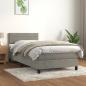 Preview: ARDEBO.de - Boxspringbett mit Matratze Hellgrau 100x200 cm Samt