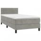 Preview: Boxspringbett mit Matratze Hellgrau 100x200 cm Samt